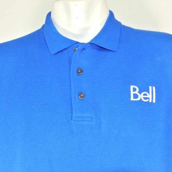 BELL Canada Telephone Employee Uniform Men's Blue Polo Shirt Size M Medium - Picture 10 of 12
